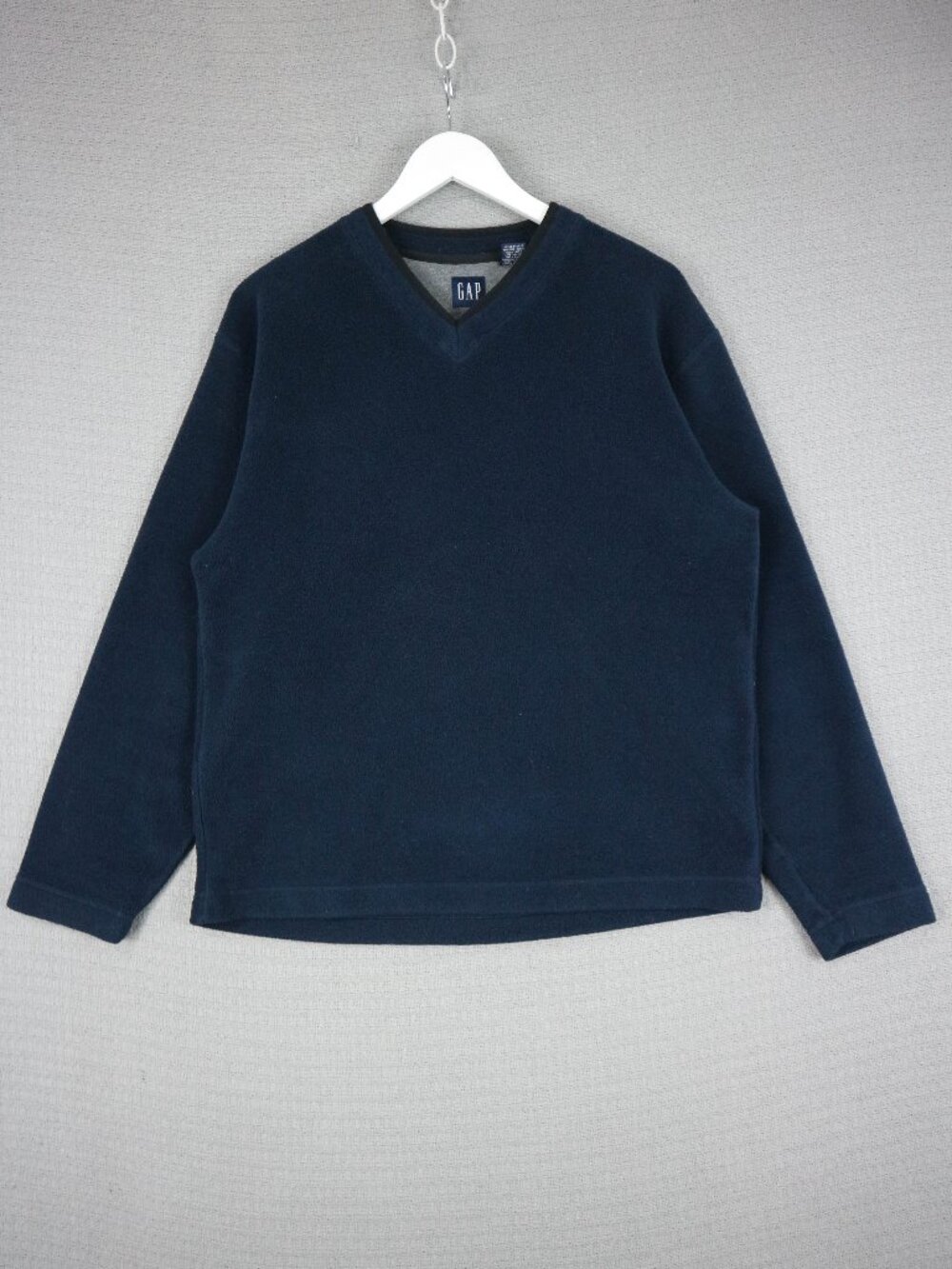 GAP Vintage 1990s Cotton Fleece V Neck Sweater Mens Medium